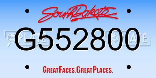 G552800 South Dakota License Plate