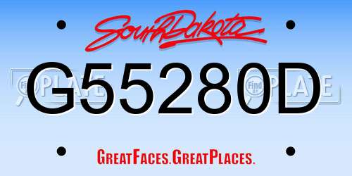 G55280D South Dakota License Plate