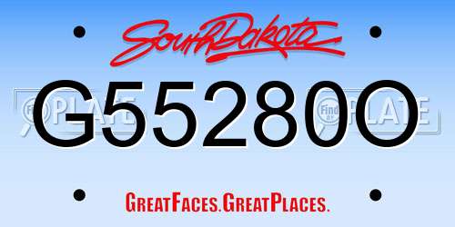 G55280O South Dakota License Plate