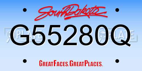 G55280Q South Dakota License Plate