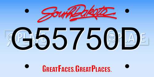 G55750D South Dakota License Plate