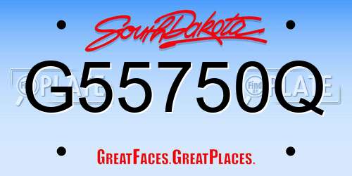 G55750Q South Dakota License Plate