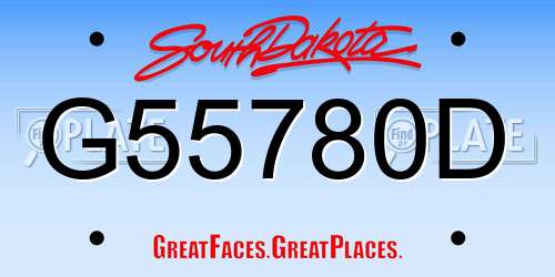G55780D South Dakota License Plate