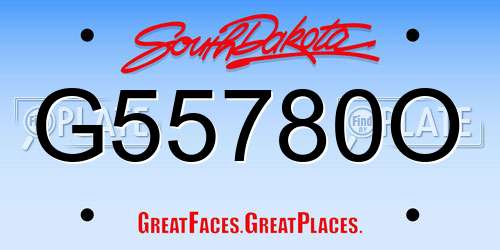G55780O South Dakota License Plate