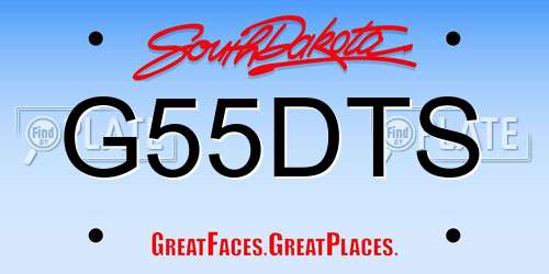 G55DTS South Dakota License Plate
