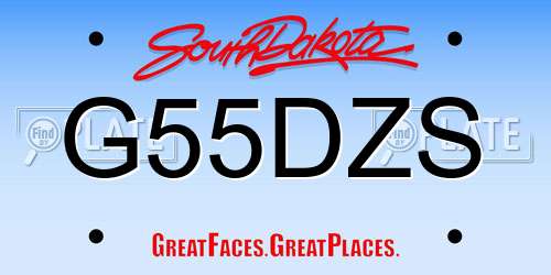 G55DZS South Dakota License Plate