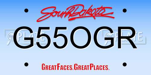 G55OGR South Dakota License Plate