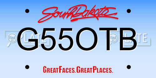 G55OTB South Dakota License Plate