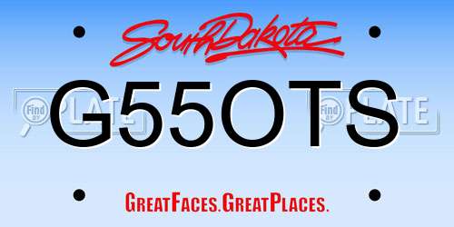 G55OTS South Dakota License Plate