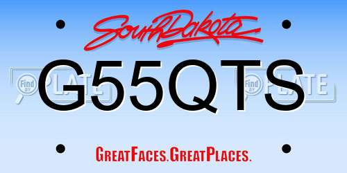 G55QTS South Dakota License Plate