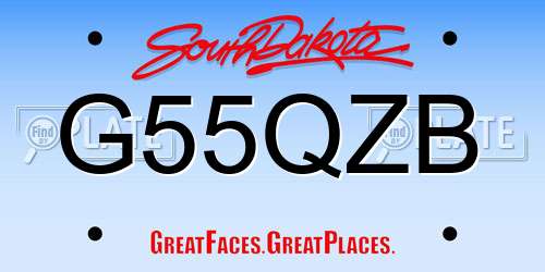 G55QZB South Dakota License Plate