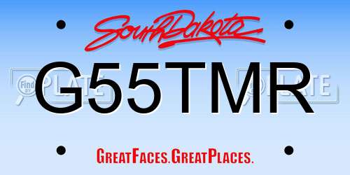 G55TMR South Dakota License Plate