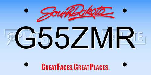 G55ZMR South Dakota License Plate