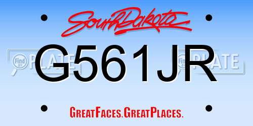 G561JR South Dakota License Plate