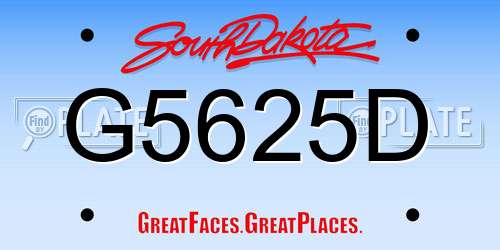 G5625D South Dakota License Plate