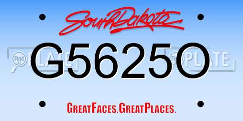 G5625O South Dakota License Plate