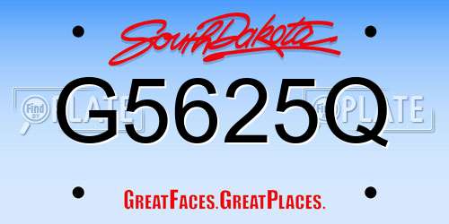 G5625Q South Dakota License Plate