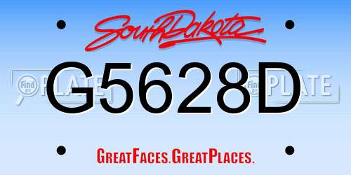 G5628D South Dakota License Plate