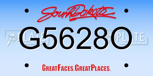 G5628O South Dakota License Plate