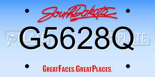 G5628Q South Dakota License Plate