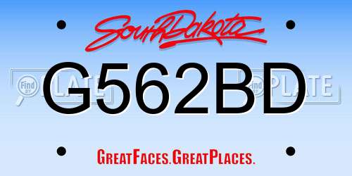 G562BD South Dakota License Plate