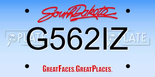 G562IZ South Dakota License Plate