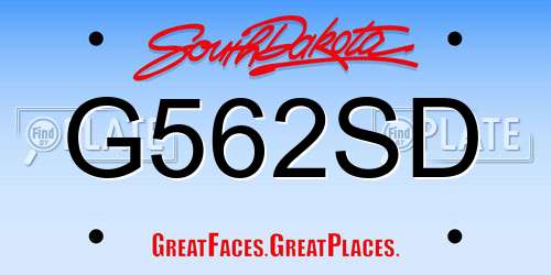 G562SD South Dakota License Plate
