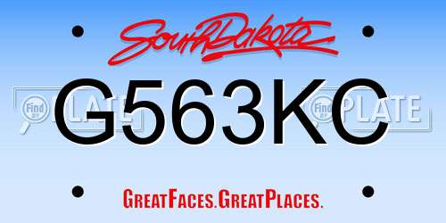 G563KC South Dakota License Plate