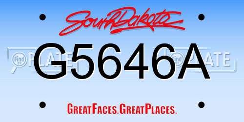 G5646A South Dakota License Plate
