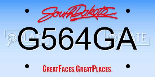 G564GA South Dakota License Plate