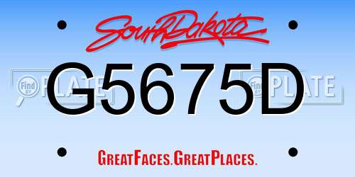 G5675D South Dakota License Plate