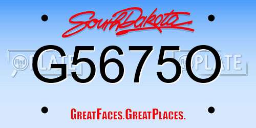 G5675O South Dakota License Plate