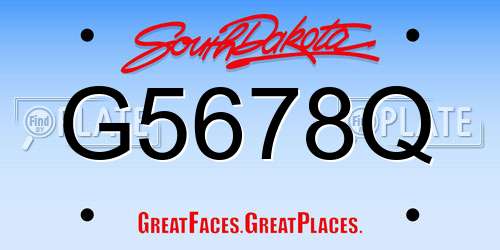 G5678Q South Dakota License Plate