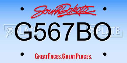 G567BO South Dakota License Plate