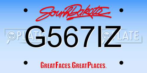 G567IZ South Dakota License Plate