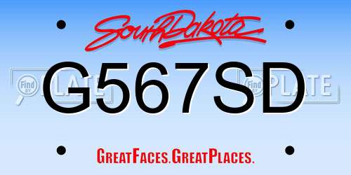G567SD South Dakota License Plate