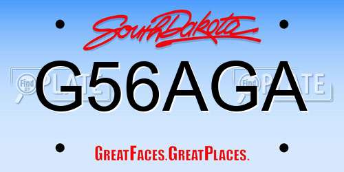 G56AGA South Dakota License Plate