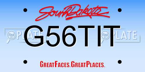 G56TIT South Dakota License Plate