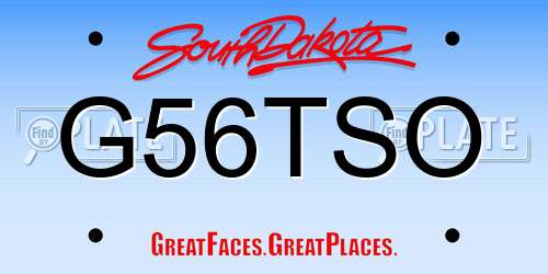 G56TSO South Dakota License Plate