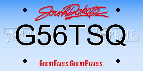 G56TSQ South Dakota License Plate