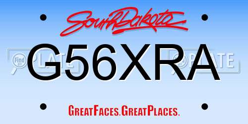 G56XRA South Dakota License Plate