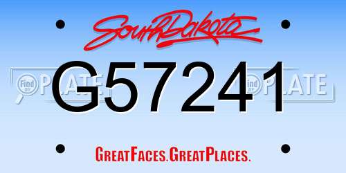 G57241 South Dakota License Plate