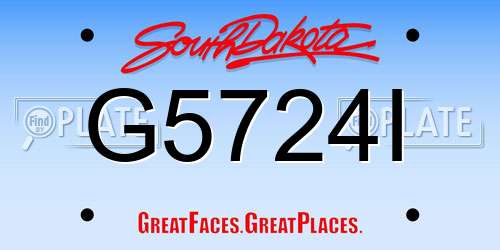 G5724I South Dakota License Plate