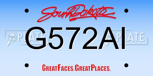 G572AI South Dakota License Plate