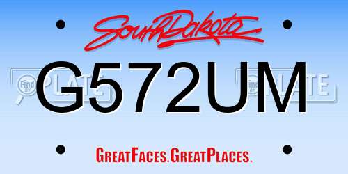 G572UM South Dakota License Plate