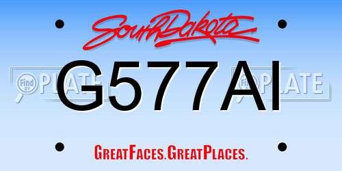 G577AI South Dakota License Plate