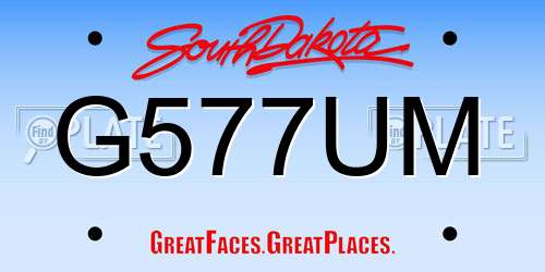 G577UM South Dakota License Plate