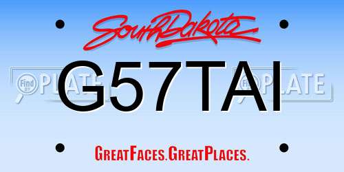 G57TAI South Dakota License Plate