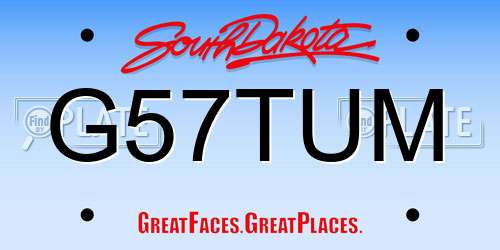 G57TUM South Dakota License Plate