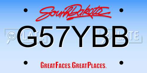 G57YBB South Dakota License Plate